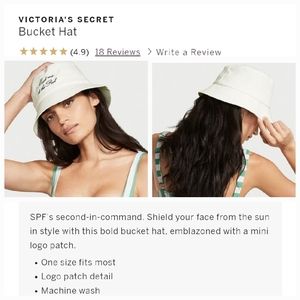 Victoria's secret bucket meet me at the pool swim beach hat WHITE